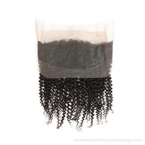 Single Donor Best Quality Cheap Cuticle Aligned Kinky Curly 360 Full Lace Frontal Closure For Black Women